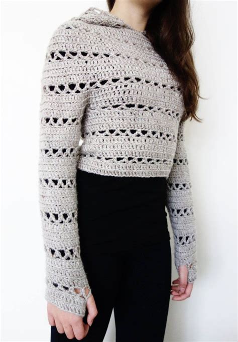 Crochet Knit Cropped Pullover 